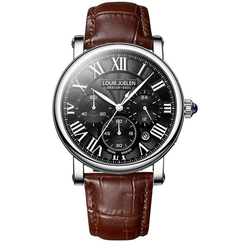 Classic 40mm | Sofisticação em Aço Inox e Couro Legítimo