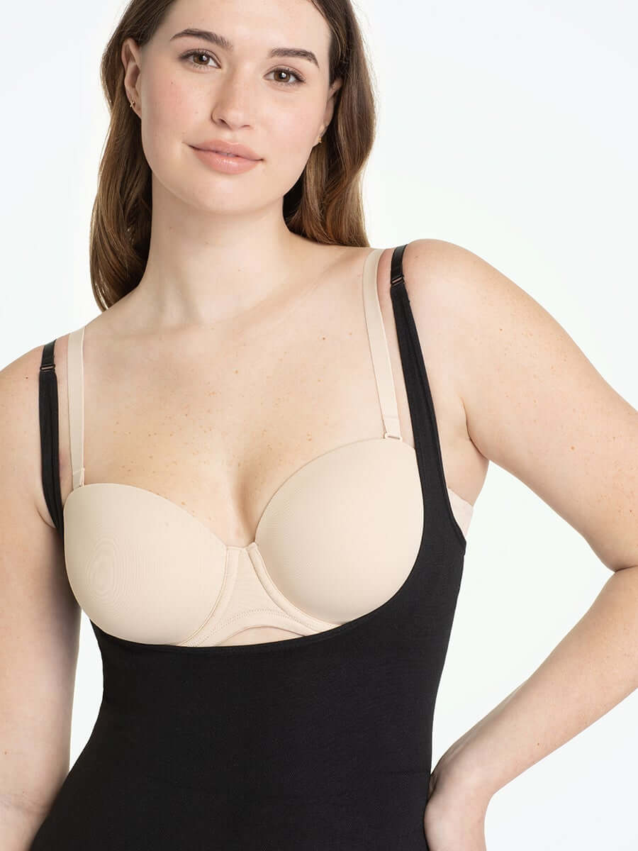 Body Modelador com Design de Busto Aberto